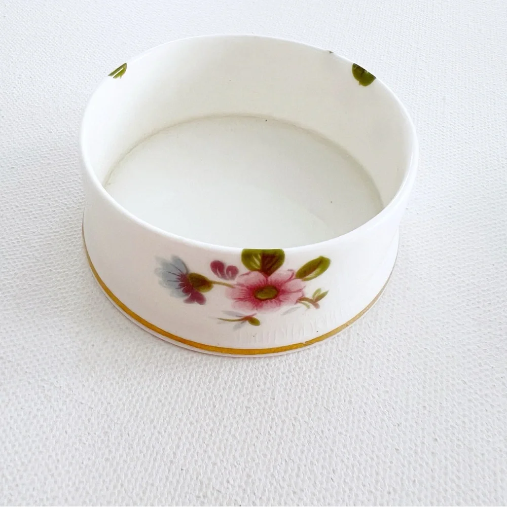 Vintage Queensway Floral Bone China Trinket Jewelry Box